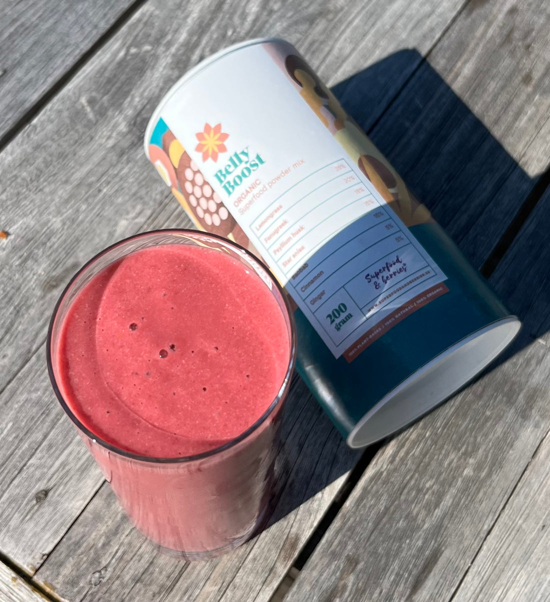 Belly Boost smoothie med smak av hallon & kokos